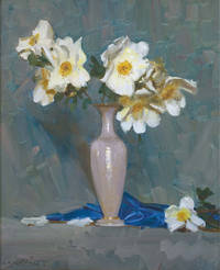 Arthur Streeton. "Roses in a Cream Vase"